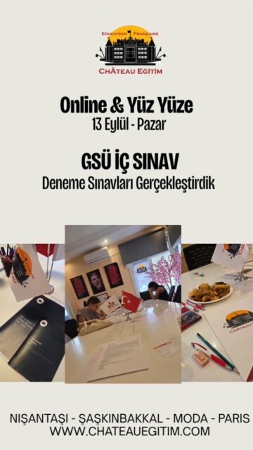 Bir deneme sınavının daha sonuna geldik! 📝🏁
Özellikle online katılımcılarımızın gösterdiği yoğun ilgiye ve NİŞANTAŞI ile ŞAŞKINBAKKAL şubelerimizde hem online hem de yüz yüze katılım sağlayan tüm öğrencilerimize teşekkür ederiz.
GSÜ İç Sınavı yolculuğunda hedeflerinize bir adım daha yaklaştınız! 🎯✨